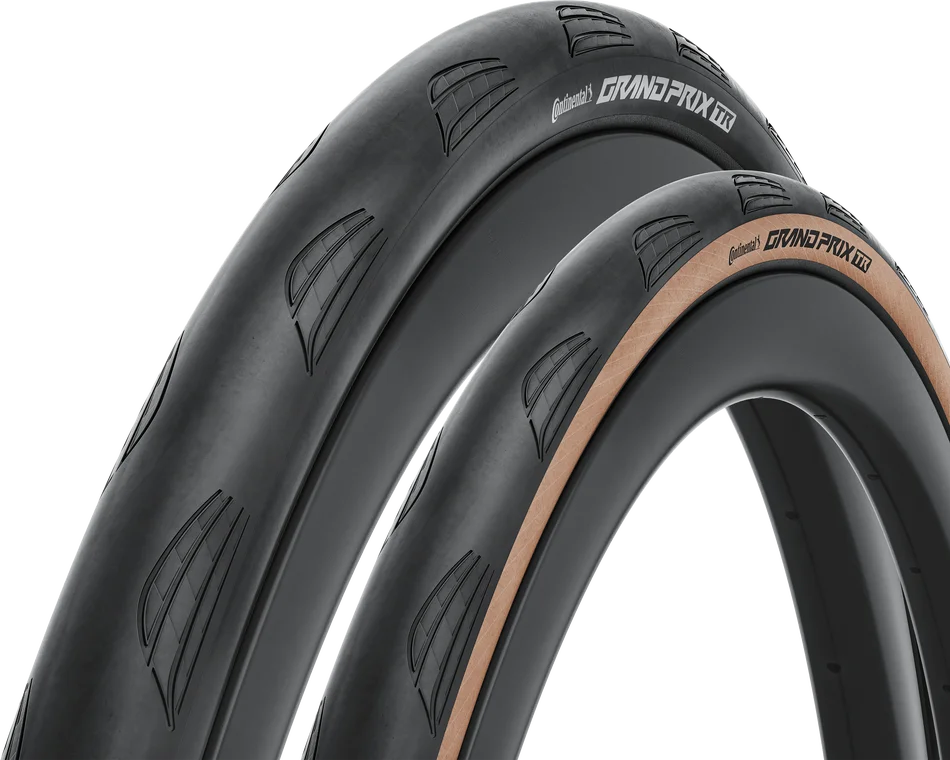 Порівняння кольорів шин Continental Grand Prix TR: Black та Transparent (коричнева боковина)